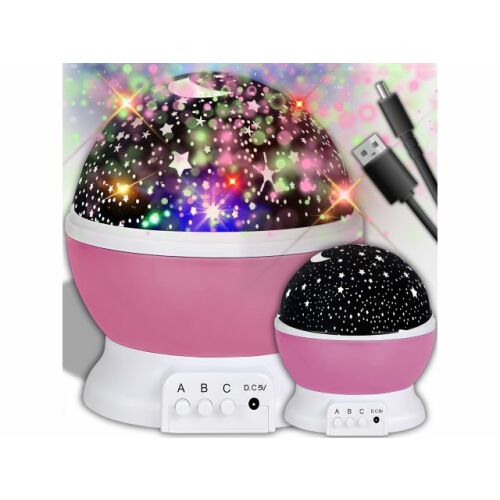 Retoo pink star projector night light with USB cable
