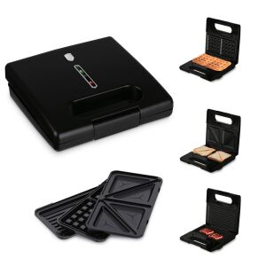Berlinger Haus BH-9638 3 în 1 Sandwich, grătar și aparat pentru vafe - Negru mat