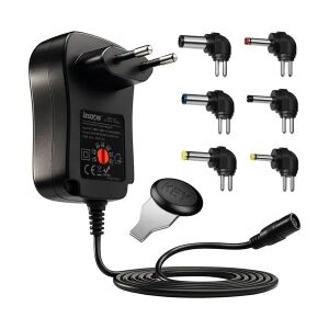 Univerzális hálózati tápegység 30 W 3-12 V USB 6 cserélhető fejjel