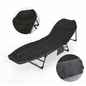 Összecsukható Kempingágy/Napozóágy - Állítható, Hordozható, Fekete 136781882 - Kempingágy