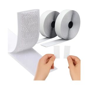 Öntapadó fehér tépőzár szalag 5 m x 25 mm, 320 g teherbírás