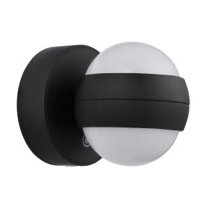 Aplica LED rotunda Randi, 1.4W, 90 lm, lumina calda (3000 K), IP20, negru mat/opal, Globo Lighting 136782621 - Aplice perete