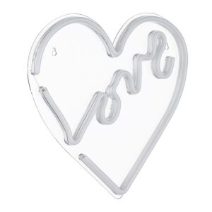 Decoratiune LED forma de inima "Love" 3W, IP20, USB, transparent/alb 136782508 - Lămpi decorative