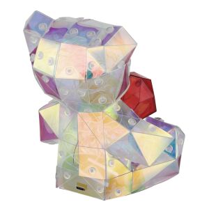 0,5W LED-Nachtlicht in Teddybärform mit Herz, warmes Licht (3500K), IP20, Touch-Dimmer, USB, transparent/rot