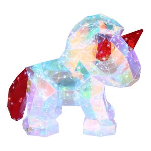 3W einhornförmiges LED-Nachtlicht, kühles Licht (6000K), IP20, USB, transparent/rot