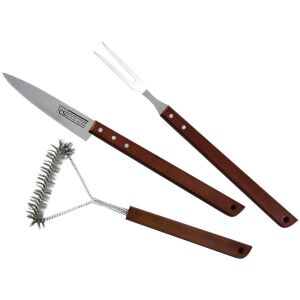 Carl Schmidt Sohn Koch Systeme Brühl grill szett 3 részes rozsdamentes acél, fa nyélllel