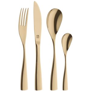 Carl Schmidt Sohn Koch Systeme Bocholt rozsdamentes acél evőeszköz készlet 24 részes, arany