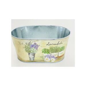 Ovális bádogkaspó, 20 cm x 12,5 cm