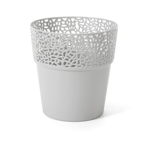 Lamela 658 virágcserép/kaspó  csipkemintás 17 cm vegyes színben, Rosa v.szürke/szary 136796106