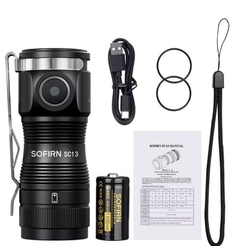 Set svjetiljke Sofirn SC13 EDC s baterijom, USB kabelom i priborom