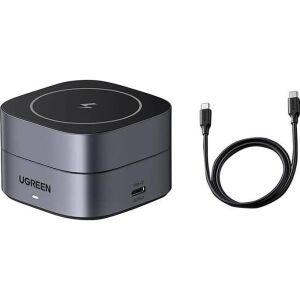 Qi Inductive charger 2in1 for iPhone, AirPods Ugreen W256, 20W (black) + USB-C to USB-C cable 1m (35278) 136798408 - Ugreen