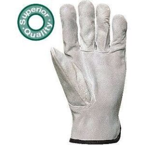 1098-100 BŐR munkavédelmi KESZTYŰ, SZÜRKE MARHAHASÍTÉK ERŐS TENYÉR ÉS KÉZHÁT 136801066 - Munkavédelmi kesztyű