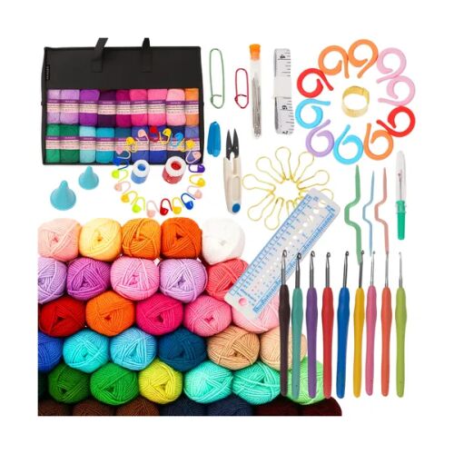 Maaleo 113 Részes Horgolókészlet - Teljes Készlet Fonalakkal, Horgokkal és Kiegészítőkkel