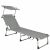 Springos Grey Sun Lounger with Canopy, Foldable and Adjustable