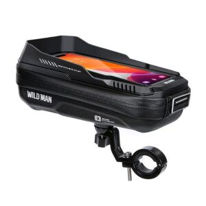 WILDMAN kerékpártáska kormányra zárral 0,5L (4" - 7") XT3S fekete 136818261 - Držiaky telefónu na bicykle a motocykle