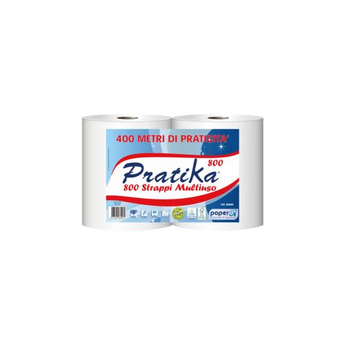 Ipari törlő 2 rétegű tekercses átmérő: 26 cm 800 lap/tek 2 tekercs/karton Paperdi Pratika 800_BI8S800 136820722