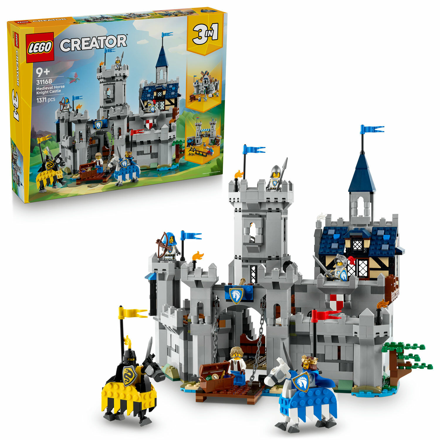 E-shop LEGO® Creator 3 v 1 Stredoveký hrad a rytieri na koňoch 31168