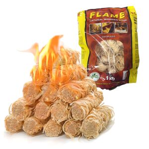 Teno® Tűzgyújtó gyapjú készlet, fából, szagtalan, hosszú égési idő 8+ perc, központi fűtés, kandallók, kályhák, kemping, túrázás, 1 kg 136829595 - Tüzelőanyag