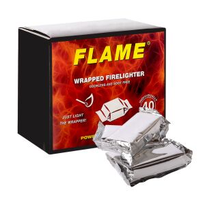 40 darabos Teno® tűzgyújtó kocka készlet, egyenként csomagolva, szagtalan, hosszú égési idő 8+ perc, központi fűtés, kandallók, kályhák, kempingezés, túrázás. 136829647 - Tüzelőanyag