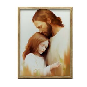 PLAKÁT A FALRA A SZERETET ÖLÉSE KERETÉBEN JÉZUS LÁNY 30x40 136832921 - Lakberendezés