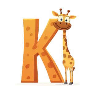 KERETES FALI PLAKÁT ZSIRÁF K BETŰVEL GYERMEKEKNEK 40x50 CM 136833607 - Falikép