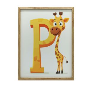 PLAKÁT FALRA ARANY KERETBEN VIDÁM ZSIRÁF BETŰ P 40x50 CM 136833732 - Falikép