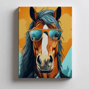 FALI PLAKÁT ARANY KERETBEN STÍLUSOS LÓ SZEMVEVEGES 40x50 CM 136838796 - Falikép