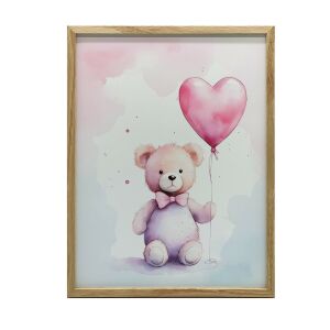 FALI PLAKÁT ARANY ALUMÍNIUM KERETES MEDVE Léggömbbel 40x50 CM 136842972 - Falikép