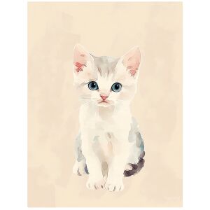 PLAKÁT FALRA ARANY KERETBEN, MACSKA, BÉZS HÁTTÉR 40x50 CM 136845230 - Falikép