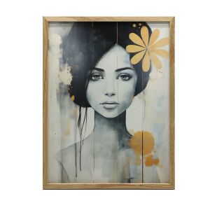 KERET FALI PLAKÁT NŐ HAJBAN VIRÁGAL 40x50 CM 136845897 - Falikép