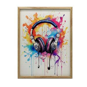 FALI PLAKÁT ARANY KERETBEN SZÍNEK ZENE Akvarell 40X50 CM 136848907 - Falikép