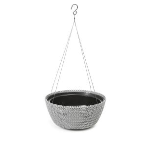 Lamela 788 függeszthető virágtartó/cserép/kaspó 24 cm.  JERSEY vegyes színben, belső cseréppel v.szürke/szary