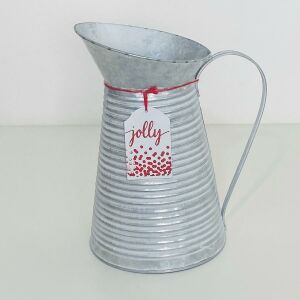 Bádogkanna szürke piros logóval