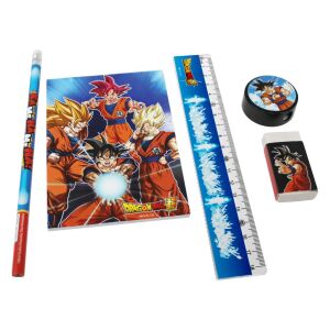 Dragon Ball Kamehame írószer szett, ceruzával, vonalzóval, noteszel, radírral és hegyezővel - Írószer szett