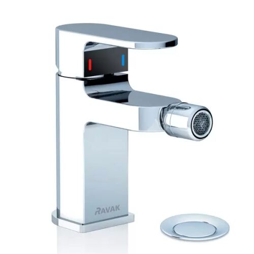 RAVAK Chrome CR 055.00 bidé csaptelep leeresztővel, szögletes nézet - Otthon és kert