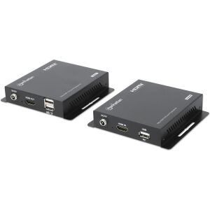 Manhattan 208413 przedłużacz AV Nadajnik i odbiornik AV Czarny 136852387 - Koncentrator HDMI