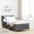 Boxspring ágy matraccal sötétszürkében, 90 x 200 cm, textil. 136853297