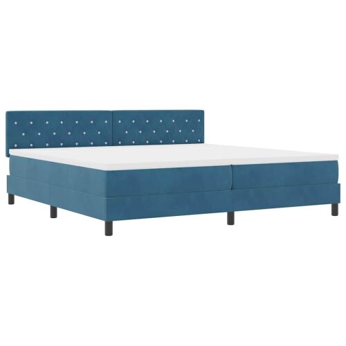 Boxspring Ágy Matrac Kék 200x200 cm Bársonyos 141496260 - Bútor