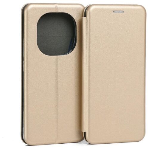 Beline Book mágneses tok Xiaomi Redmi Note 14 Pro Plus 5G-hez, arany színű, nyitott nézet - Beline