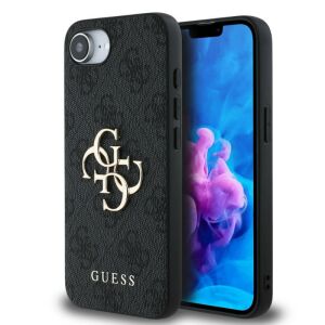 Guess PU 4G Metal Logo Apple iPhone 16e (6.1) Backcover Hülle grau (GUHCPSE44GMGGR) 140534796 - Handyhüllen