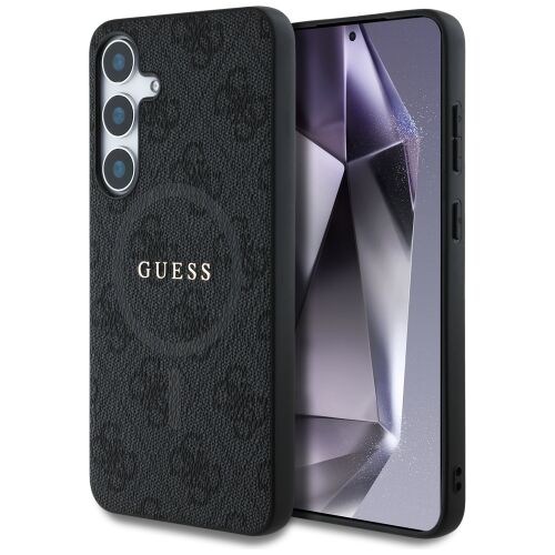 Guess PU-Leder farbiger Ring MagSafe Samsung S936 Galaxy S25 Plus Backcover Hülle schwarz (GUHMS25MG4GFRK) 136919969