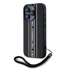 Karl Lagerfeld iPhone 15 Pro Max tok - Saffiano Stripes dizájn - Karl Lagerfeld Telefontok