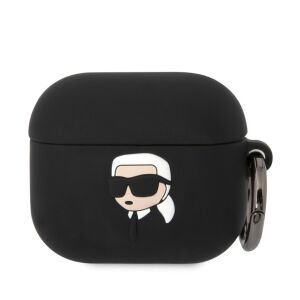 Etui Karl Lagerfeld AirPods 3 z wzorem 3D Karl Head - Zestaw słuchawkowy