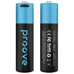 Proove AA 2400mAh Újratölthető Elemek, fekete és kék, oldalnézet - Proove