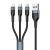 Foneng X51 3In1 Usb-Usb-C / Micro Usb / Lightning Kábel, 3A, 1,2 M (Fekete) 136953708