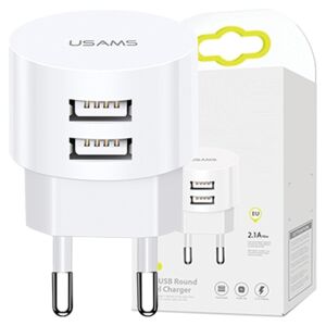USAMS Ładowarka sieciowa 2xUSB T20 2,1A round (only head) biały/white Fast Charging CC80TC01 (US-CC080) 136958449 - USAMS Ladegeräte für Telefone