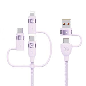 USAMS Kabel U85 2xUSB-C/USB/Micro-USB/Lightning 6w1 1,2m 100W PD Fast Charge fioletowy/purple SJ645USB02 (US-SJ645) 136960849 - Kabel danych