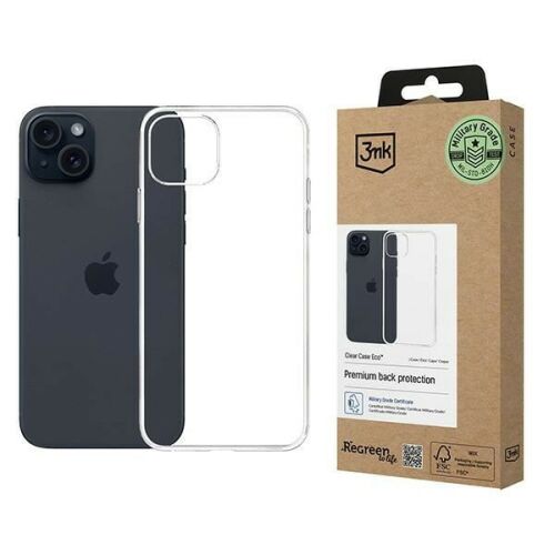 3mk Clear Case Eco GRS iPhone 15 Plus-hoz csomagolással - Telefon
