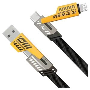 AWEI Cablu CL-226 4in1 USB-C/iluminat/USB-A negru/negru 65W/27W 136965513 - Cabluri seriale