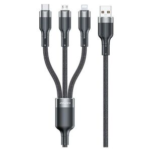 AWEI Cablu CL-975 usb-c/lightning/mico 3in1 negru/negru 136965639 - Cabluri seriale